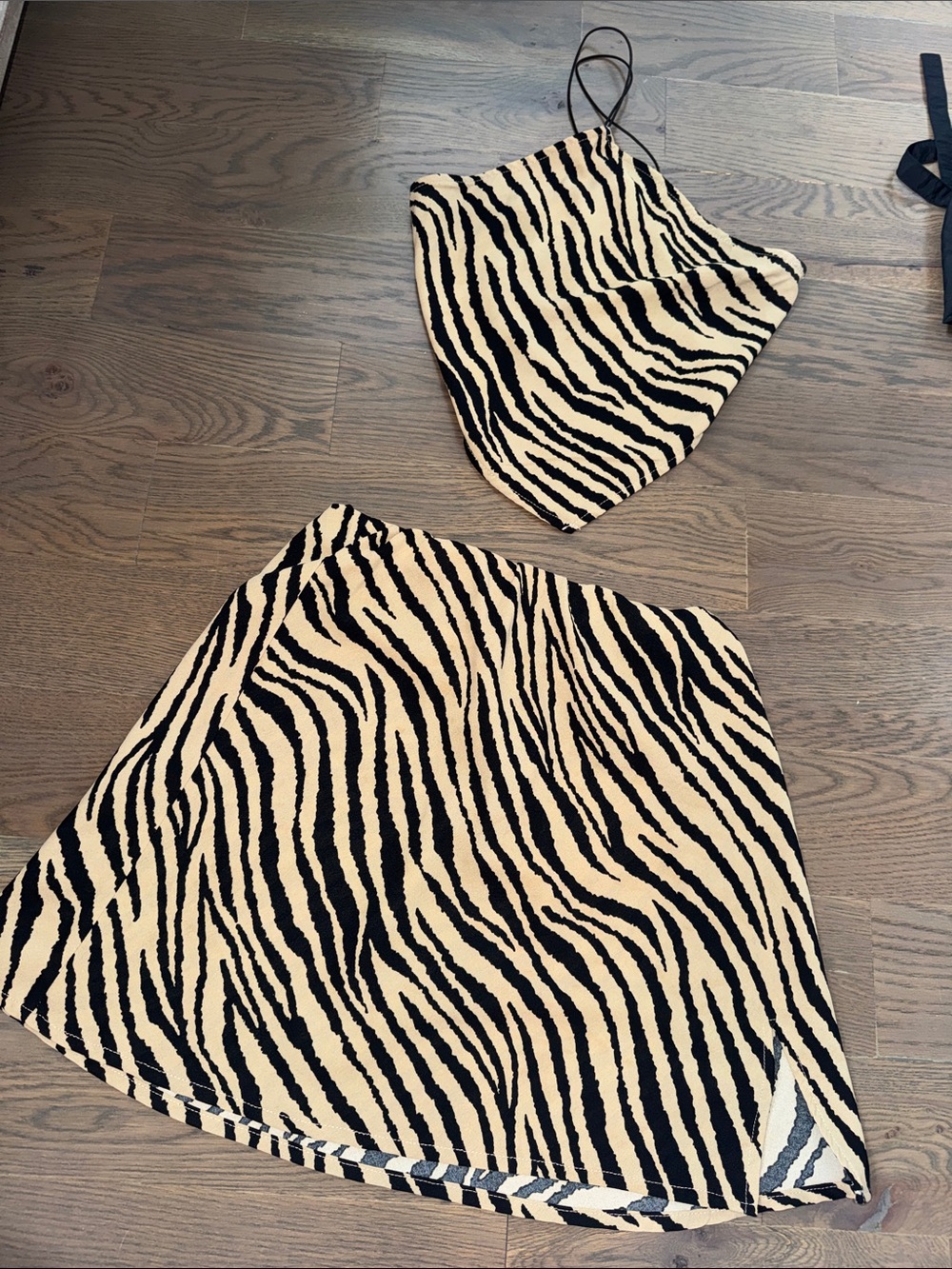 Zebra Print A-Line Women’s Skirt - Black & Cream